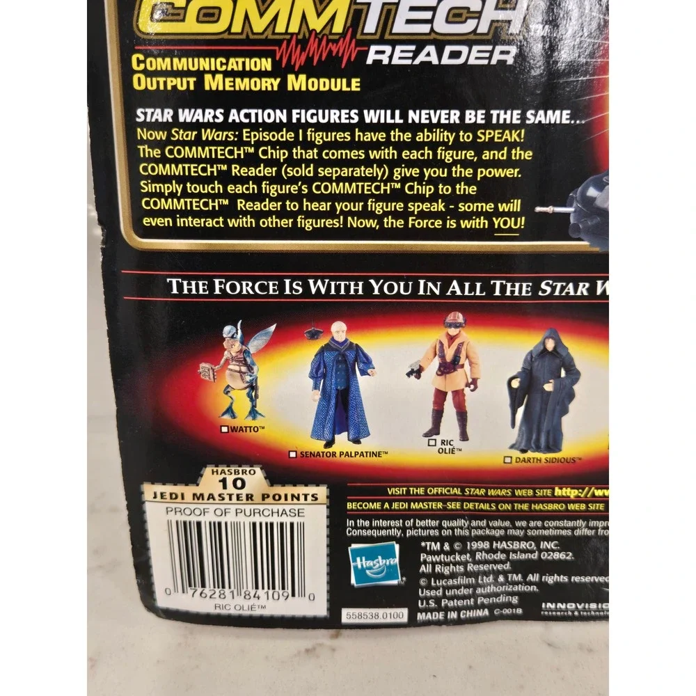 Star Wars Episode I Ric Olie Action Figure Hasbro 1998 CommTech Chip 84109